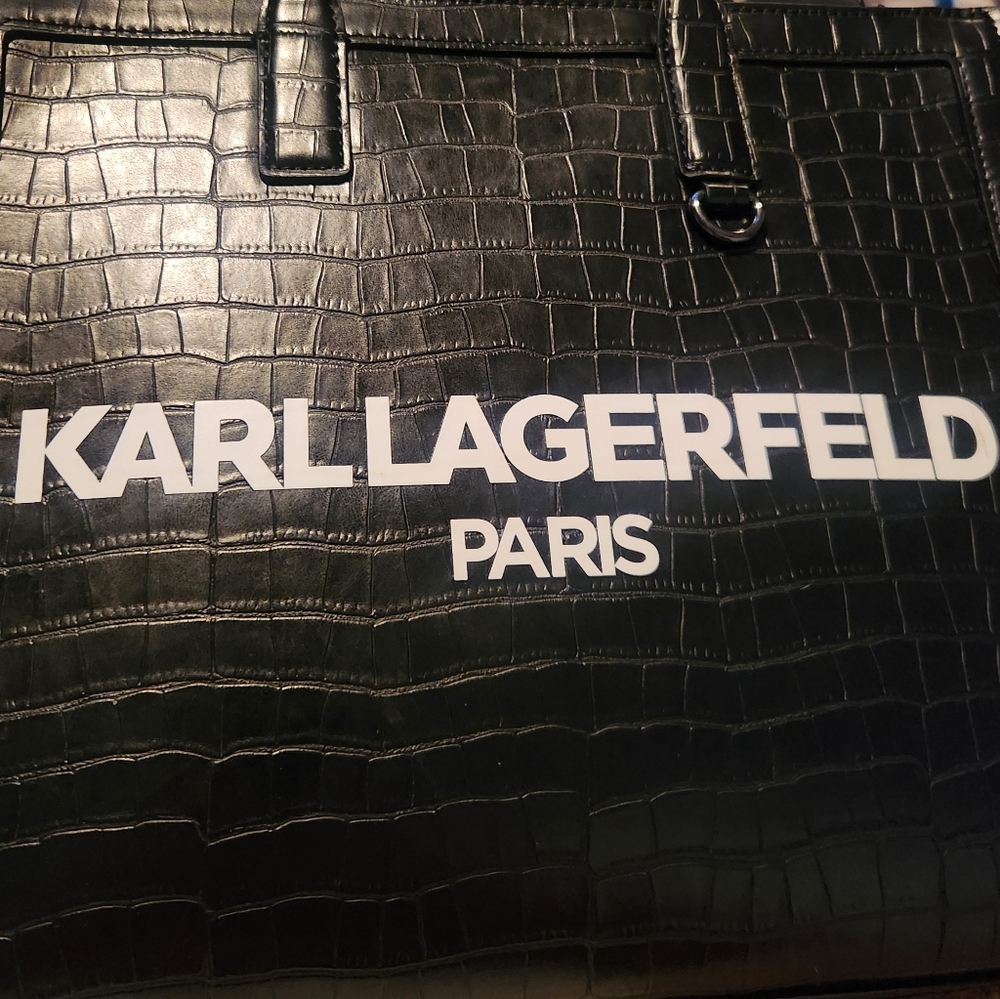 Karl Lagerfeld Black Tote Bag Croc - Picture 4 of 4